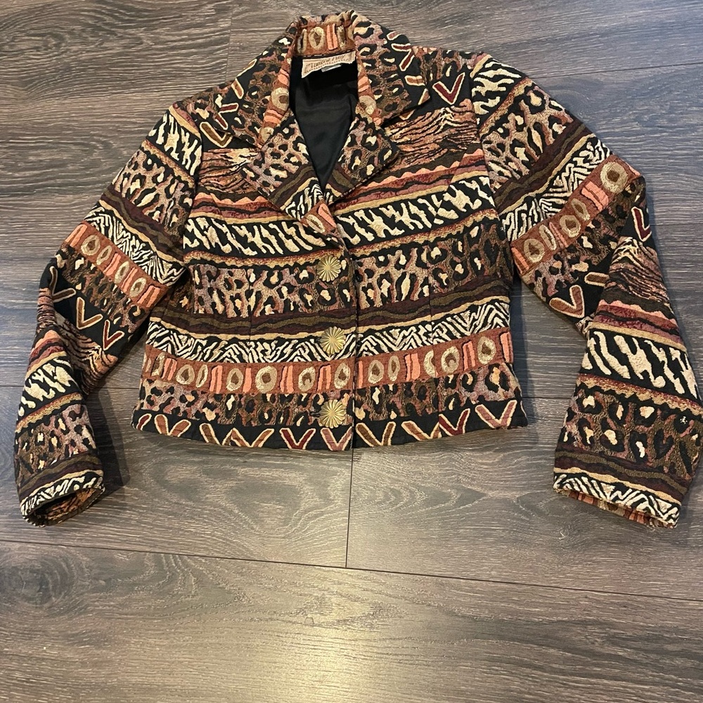 Vintage Painted Pony Tapestry Collared Jacket - Size. Small. Great Condition.